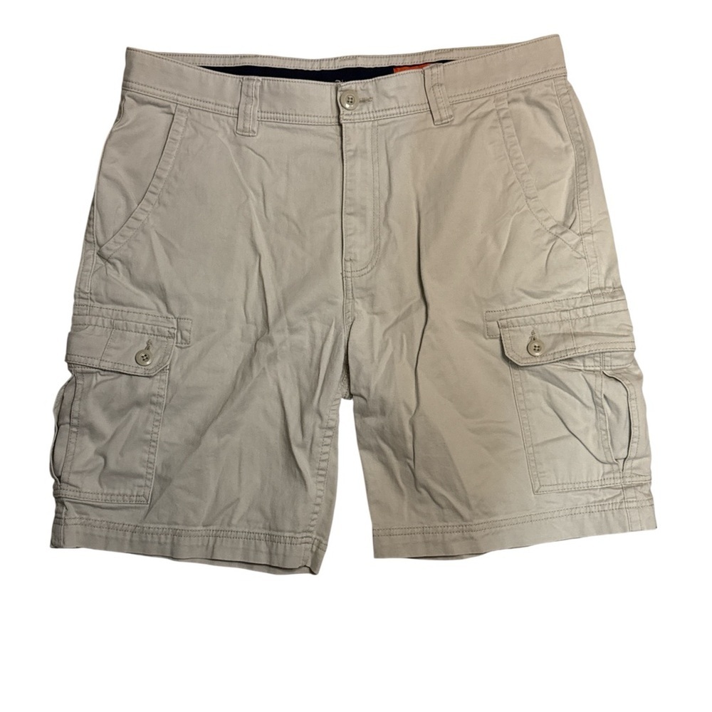 St. John's Bay Men's Khaki Cargo Comfort Stretch Shorts Size 36